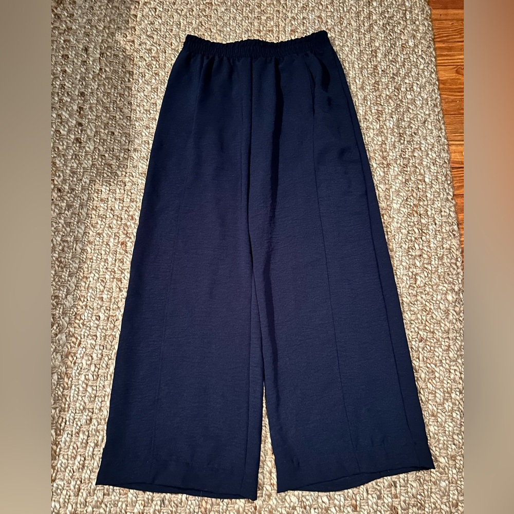 Girls Navy Wide-Leg Pants 10 Crown of Hearts